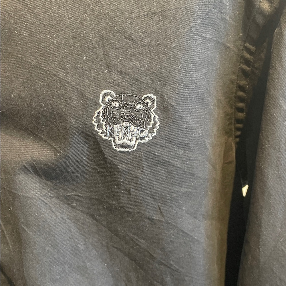 Kenzo black button down shirt logo front - Picture 3 of 7